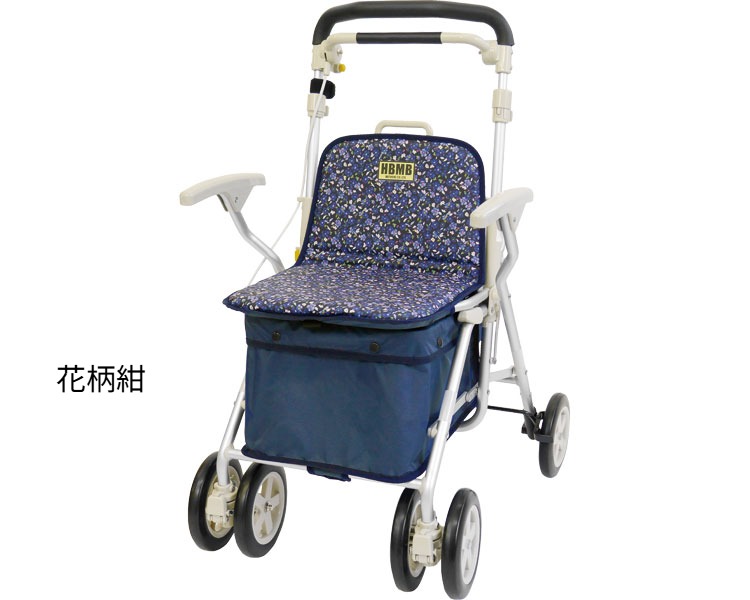 ヘルスバッグMB 花柄紺
