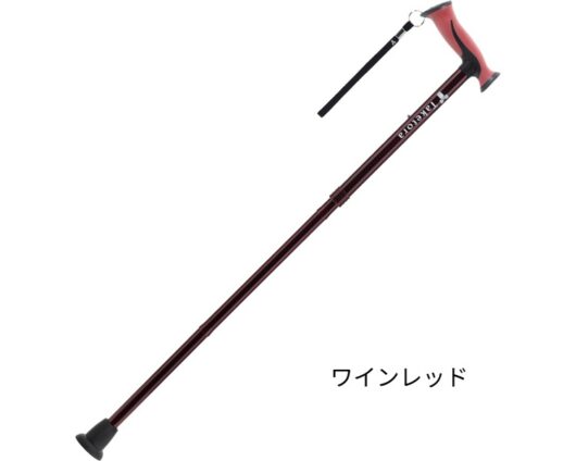 バンブーステッキ折りたたみ杖 ワインレッド